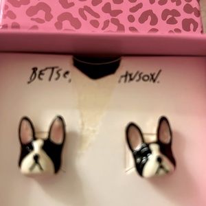 Betsy Johnson- French Bulldog Earrings.  Brand New in box.